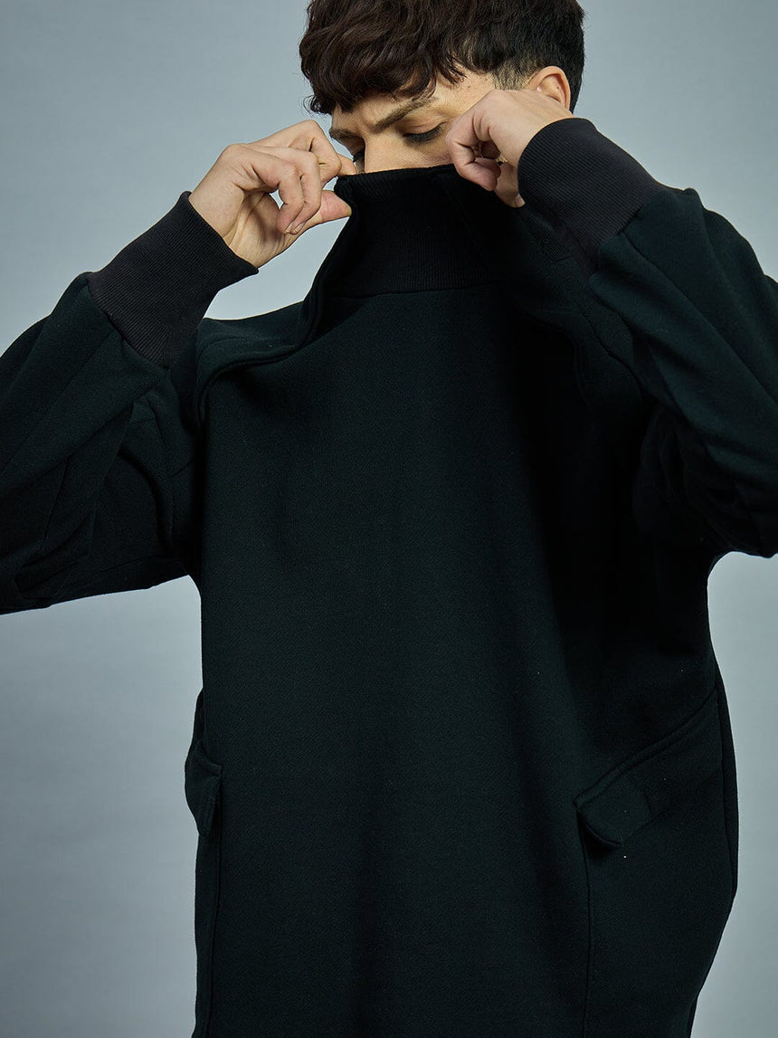 Black Gothic Turtle Neck Sweatshirt Sweatshirts Fugazee