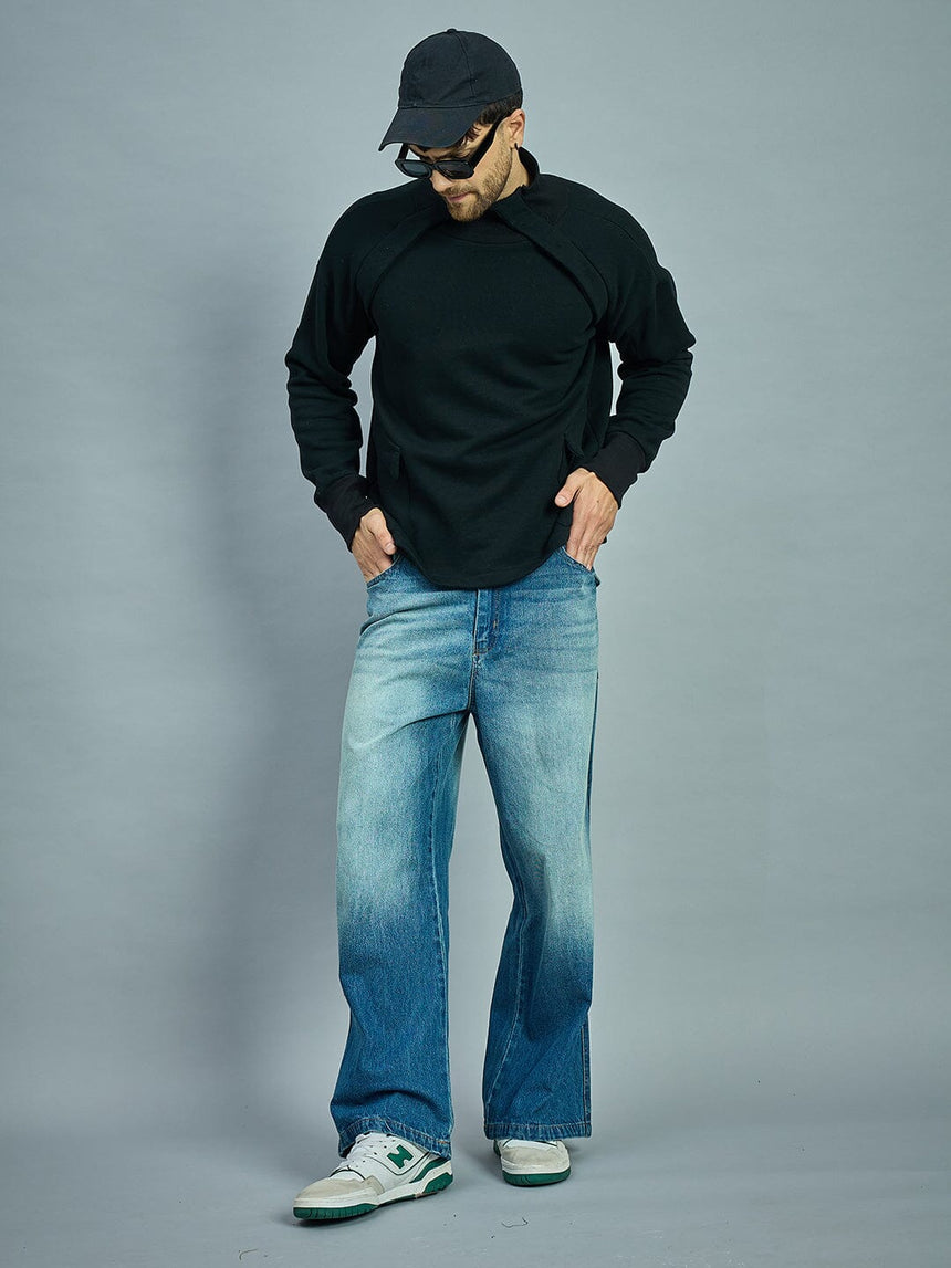 Black Gothic Turtle Neck Sweatshirt Sweatshirts Fugazee