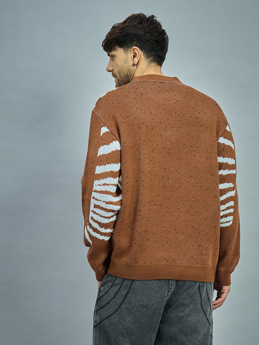 Brown Sunrise Oversized Sweater Sweaters Fugazee