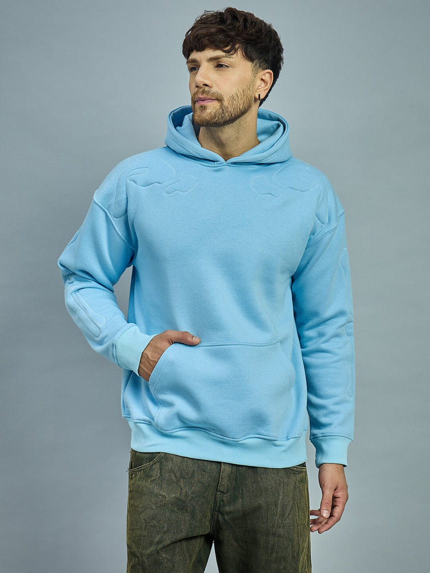Sky Exoskeleton Quilted Oversized Hooded Sweatshirt Sweatshirts Fugazee