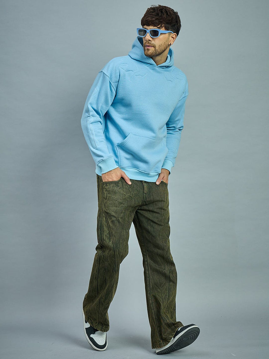 Sky Exoskeleton Quilted Oversized Hooded Sweatshirt Sweatshirts Fugazee