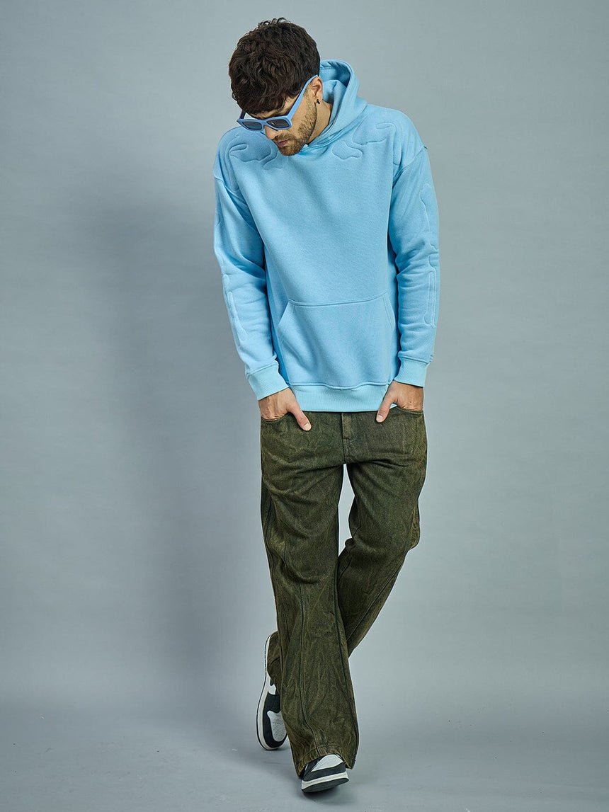 Sky Exoskeleton Quilted Oversized Hooded Sweatshirt Sweatshirts Fugazee