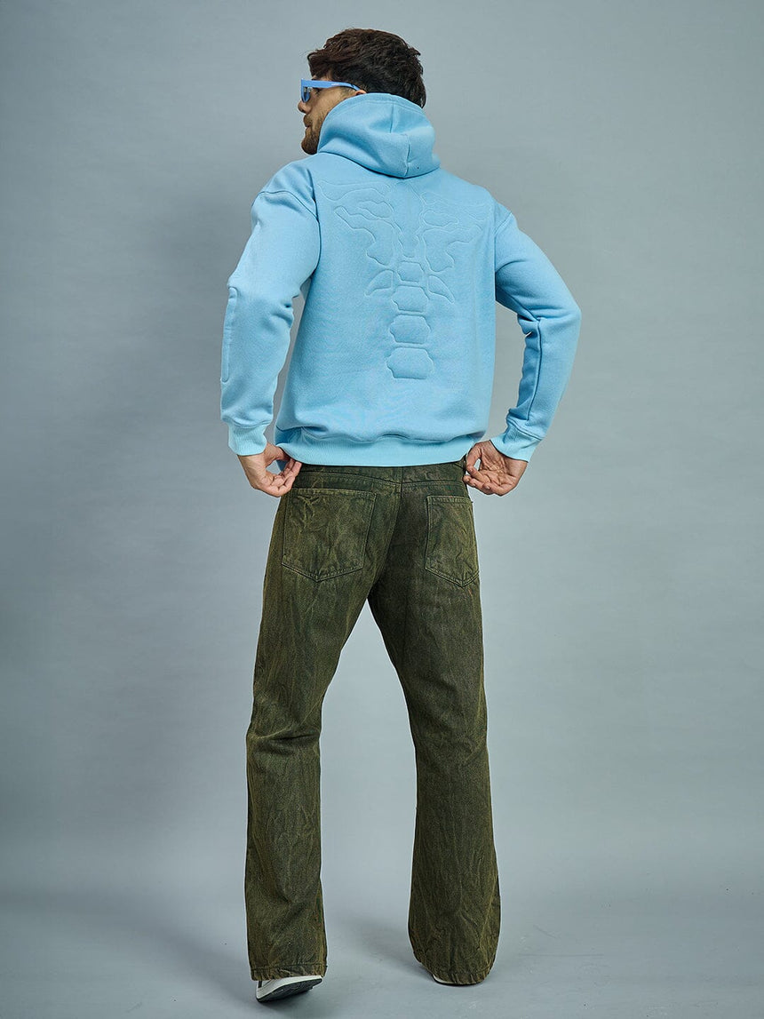 Sky Exoskeleton Quilted Oversized Hooded Sweatshirt Sweatshirts Fugazee