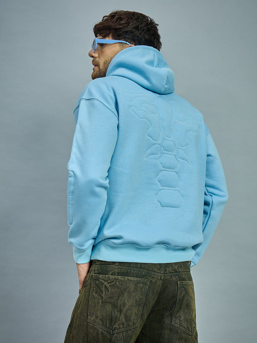 Sky Exoskeleton Quilted Oversized Hooded Sweatshirt Sweatshirts Fugazee