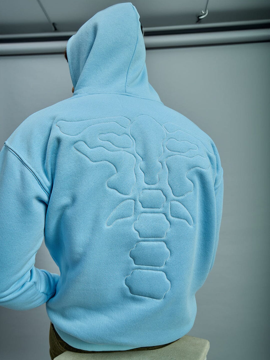 Sky Exoskeleton Quilted Oversized Hooded Sweatshirt Sweatshirts Fugazee