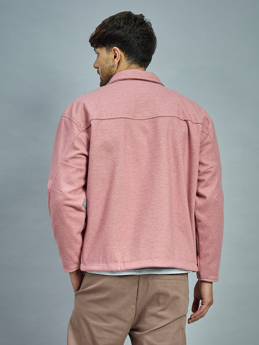 Dusty Pink Melange Harrington Jacket Jackets Fugazee