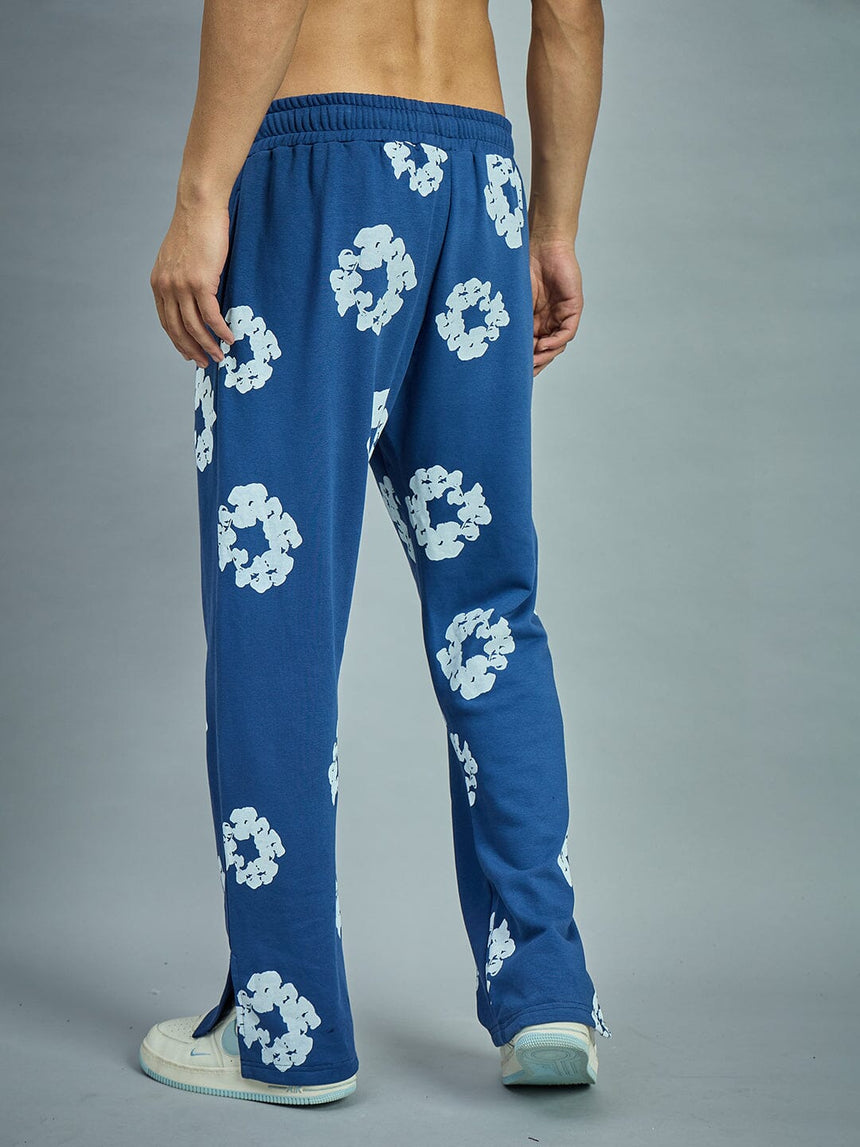 Navy Floral Boot Cut Trackpants Trackpants Fugazee