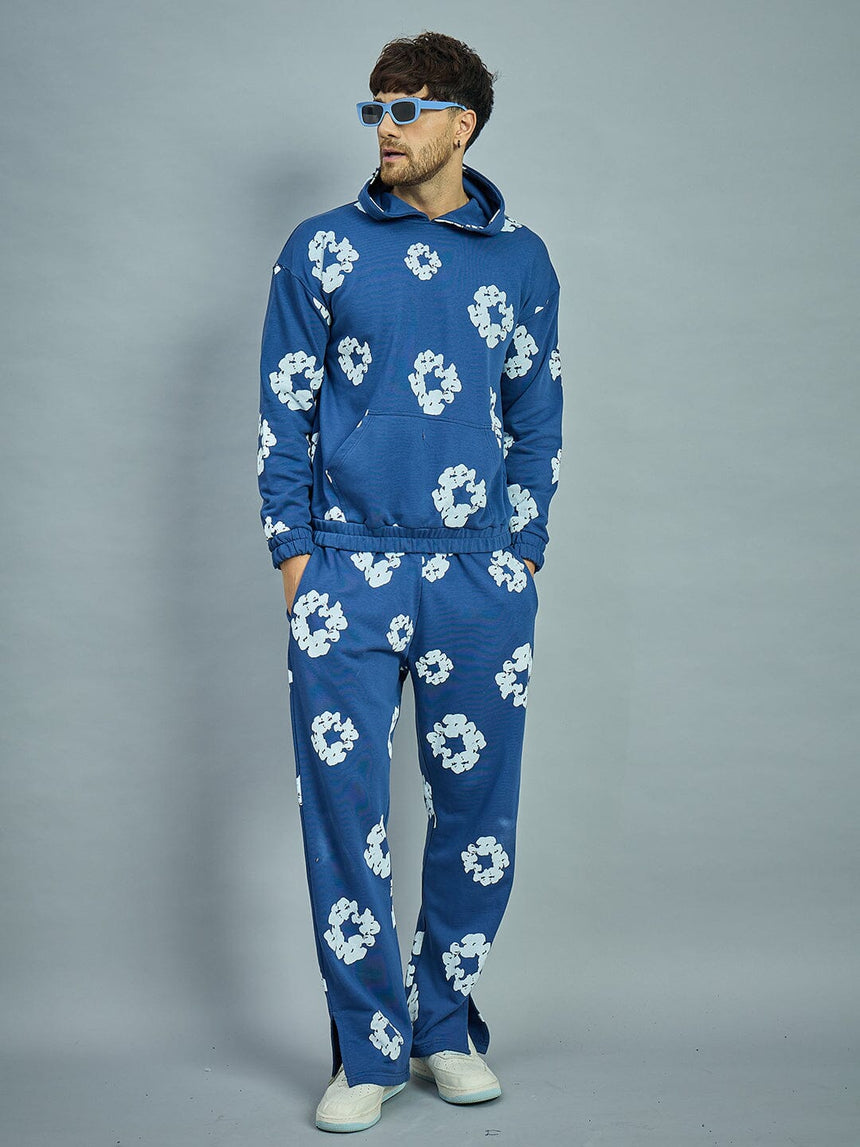 Navy Floral Boot Cut Trackpants Trackpants Fugazee