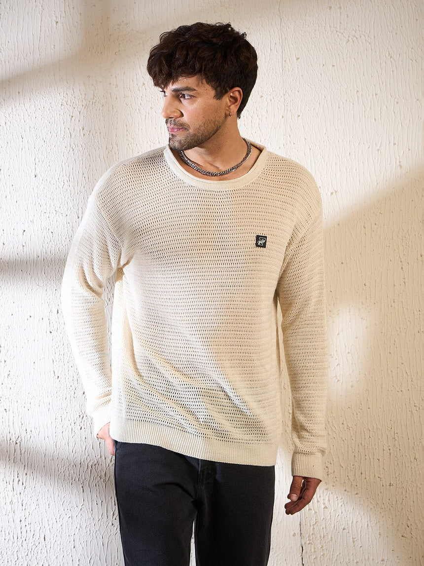Sand Sheer Longsleeves Knitted Tshirt T-Shirts Fugazee