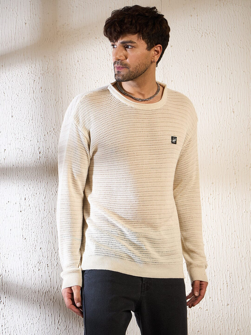 Sand Sheer Longsleeves Knitted Tshirt T-shirts Fugazee