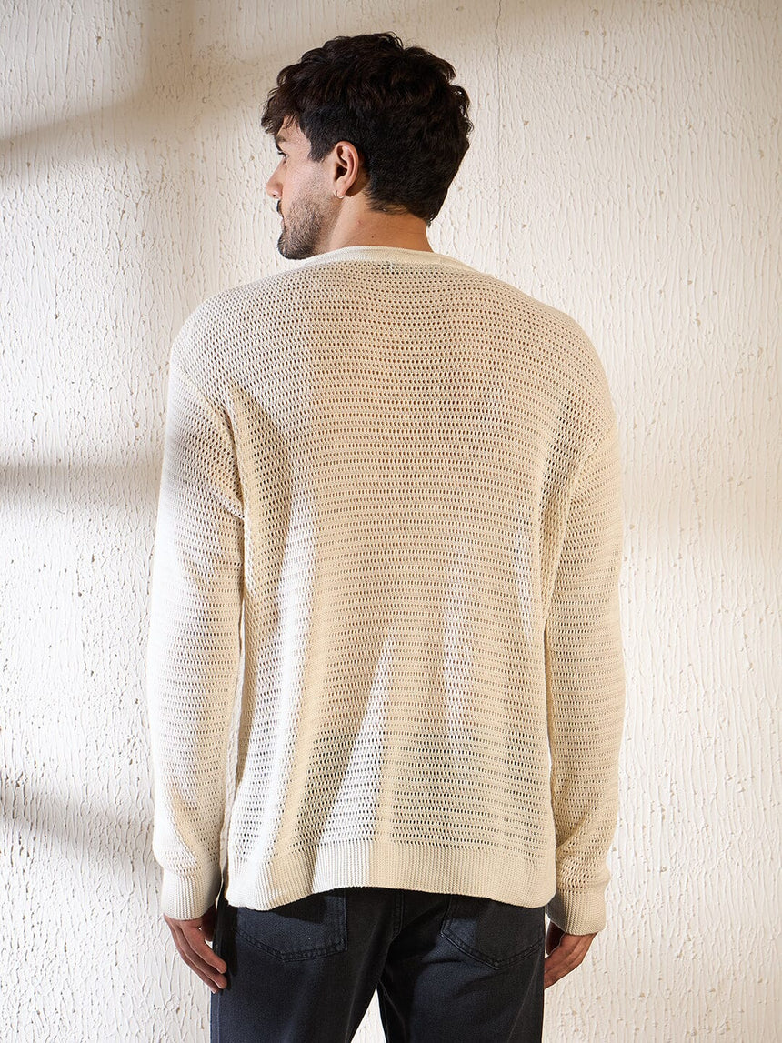 Sand Sheer Longsleeves Knitted Tshirt T-Shirts Fugazee