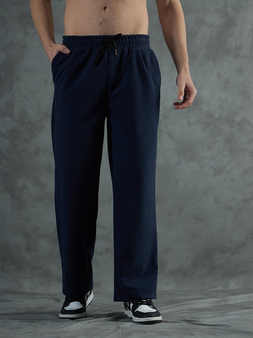 Navy Polar Fleece Relaxed Fit Trackpant Trackpants Fugazee