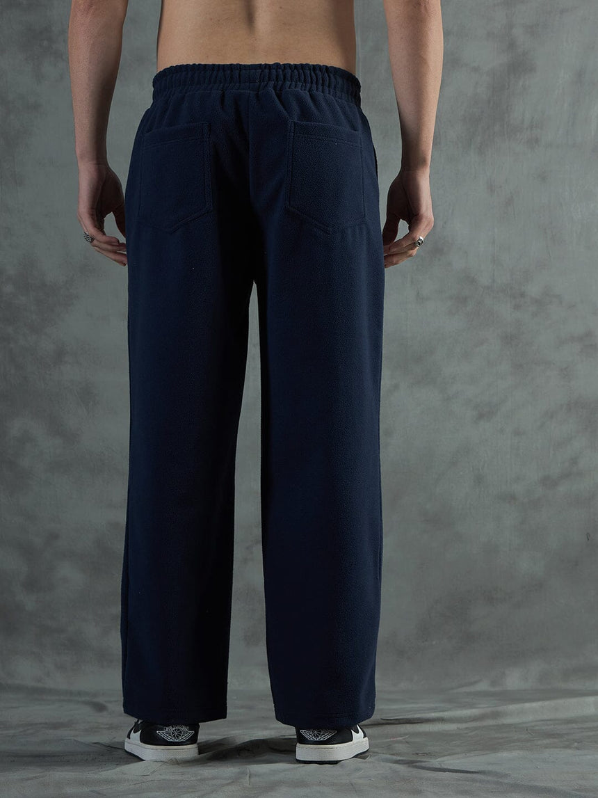 Navy Polar Fleece Relaxed Fit Trackpants Trackpants Fugazee