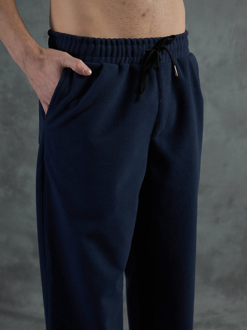 Navy Polar Fleece Relaxed Fit Trackpants Trackpants Fugazee
