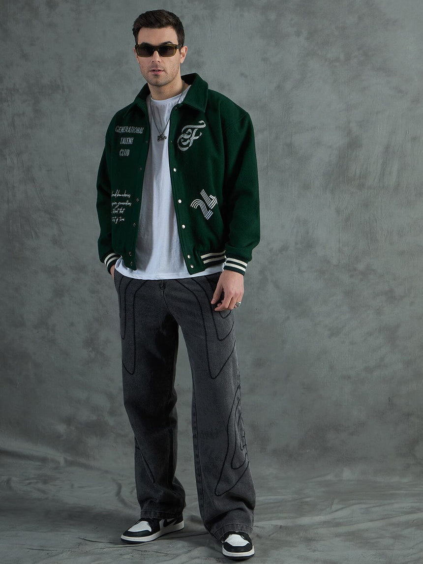Green Generational Talent Varsity Jacket Jackets Fugazee