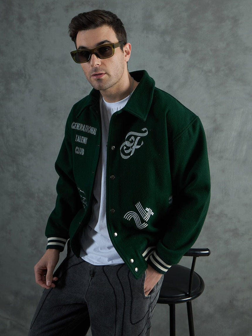 Green Generational Talent Varsity Jacket Jackets Fugazee
