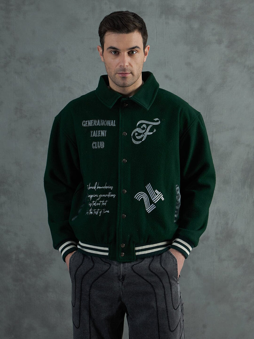 Green Generational Talent Varsity Jacket Jackets Fugazee