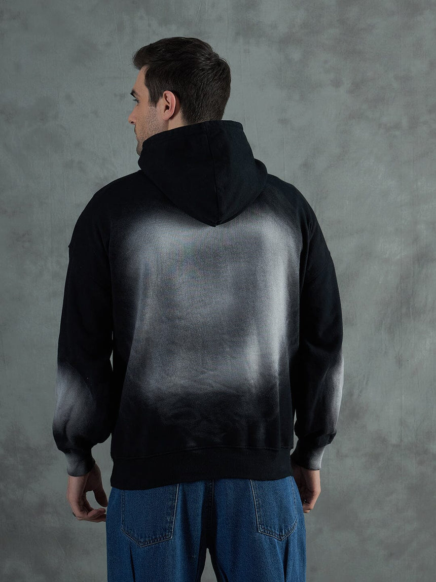 Black Smoke Dyed Oversized Hoodie Sweatshirts Fugazee