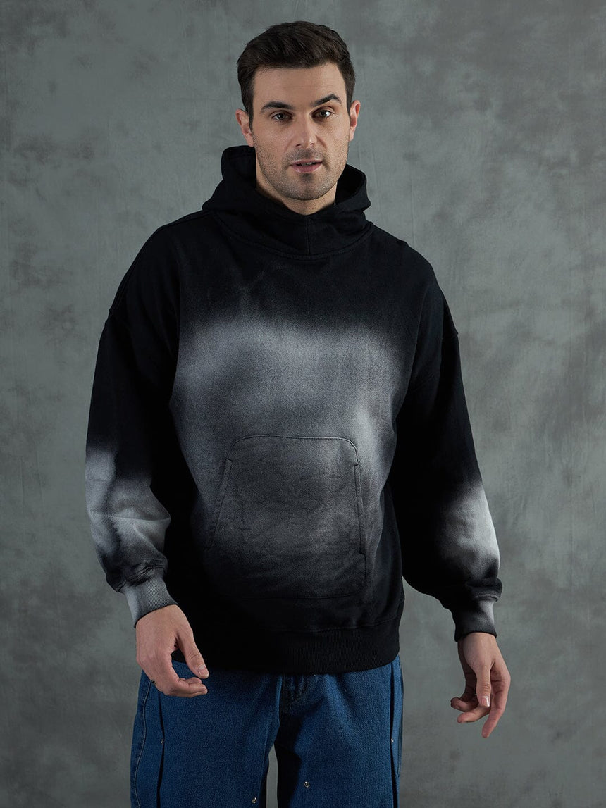 Black Smoke Dyed Oversized Hoodie Sweatshirts Fugazee