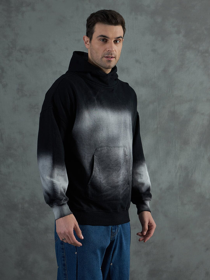 Black Smoke Dyed Oversized Hoodie Sweatshirts Fugazee