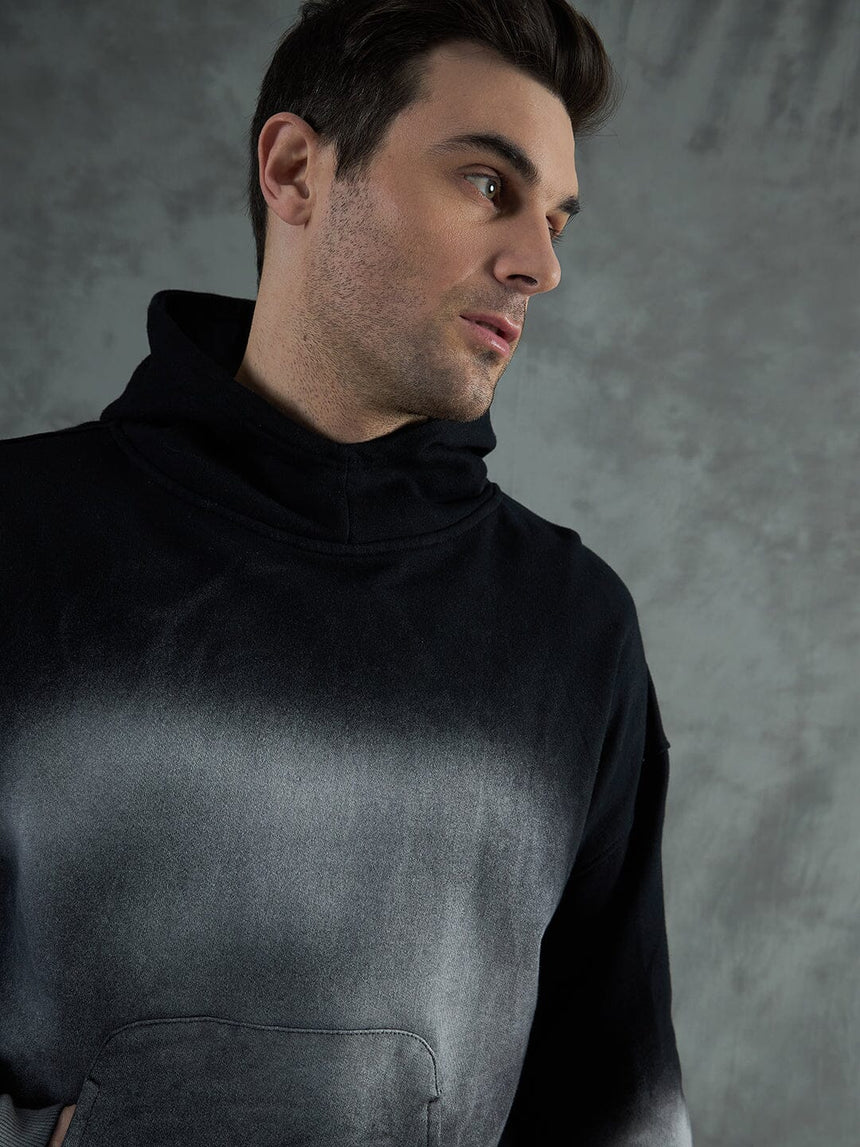 Black Smoke Dyed Oversized Hoodie Sweatshirts Fugazee