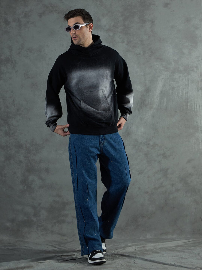 Black Smoke Dyed Oversized Hoodie Sweatshirts Fugazee