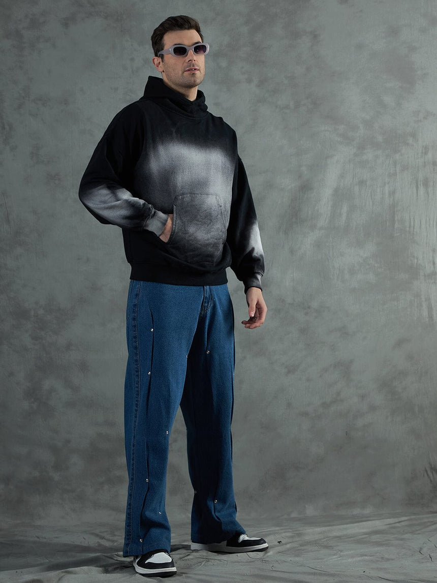 Black Smoke Dyed Oversized Hoodie Sweatshirts Fugazee