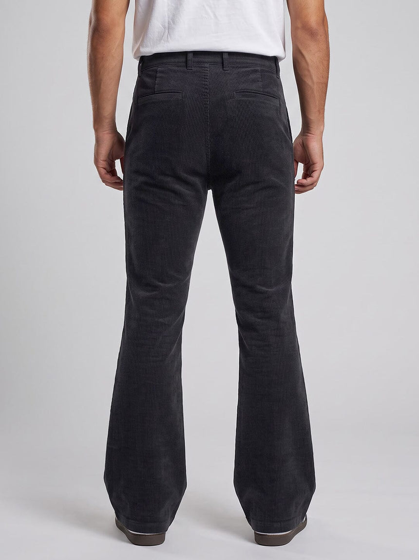 Black Corduroy High Waisted Flared Trousers Trousers Fugazee