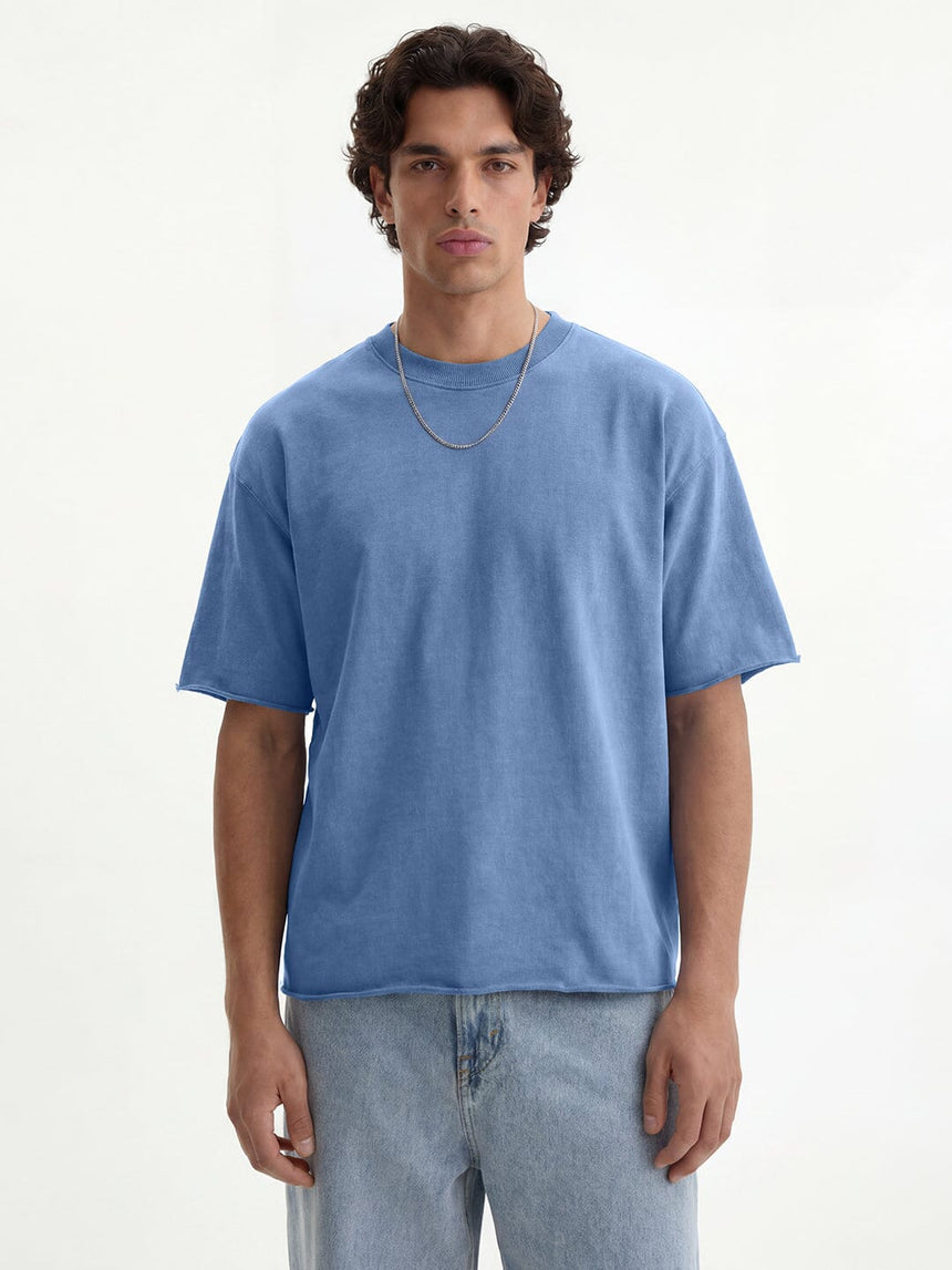Ice Blue Washed Boxy Oversized Tshirt T-Shirts Fugazee