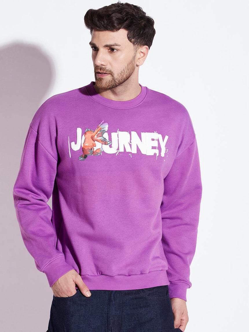 Purple Gold Fish Oversized Sweatshirt Sweatshirts Fugazee