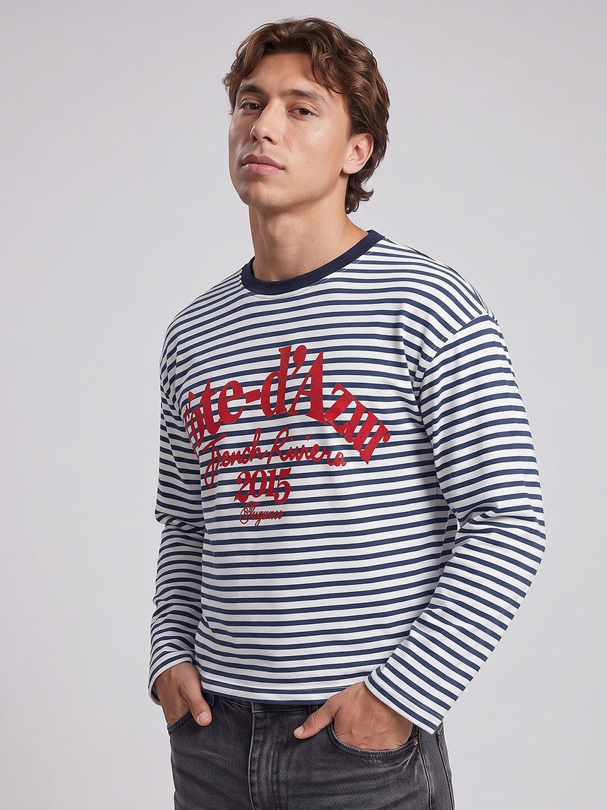 Sailor Striped Graphic Sweatshirt Sweatshirts Fugazee