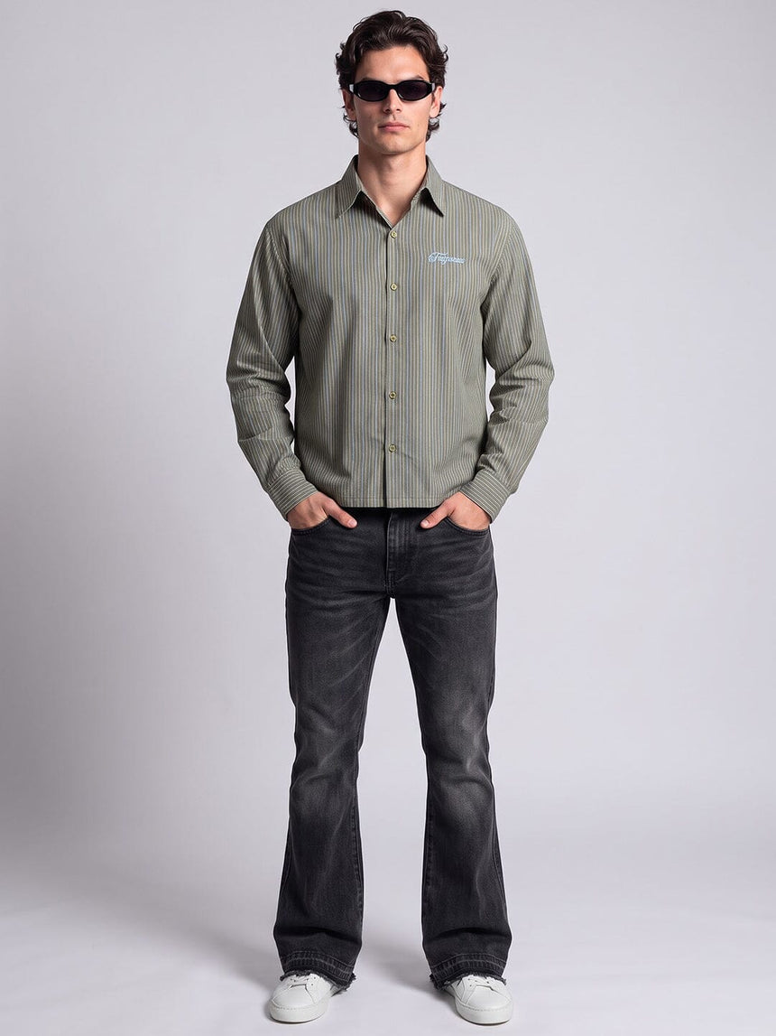 Myrtle Striped Embroidered Boxy Shirt Shirts Fugazee