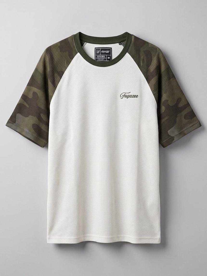 White And Camo Raglan Short Sleeve Tshirt T-Shirts Fugazee