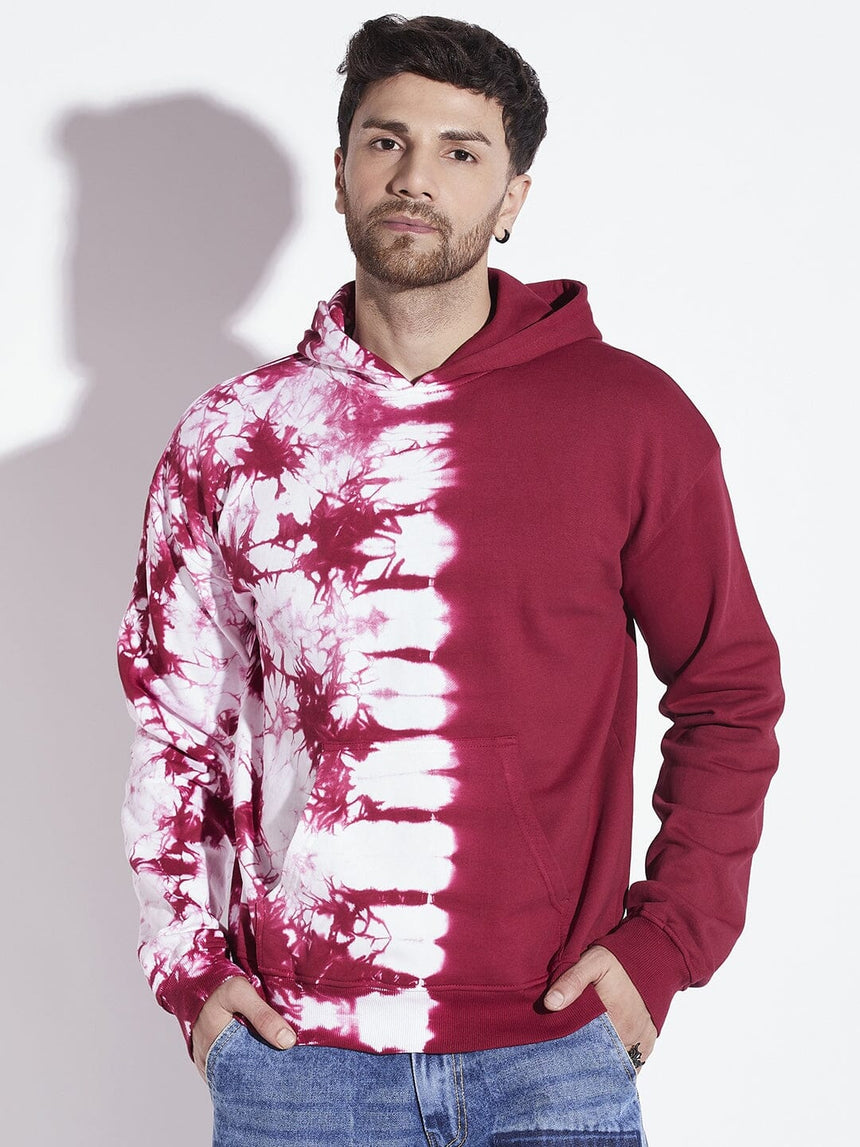 Wine Tie Dye Oversized Hoodie Sweatshirts Fugazee