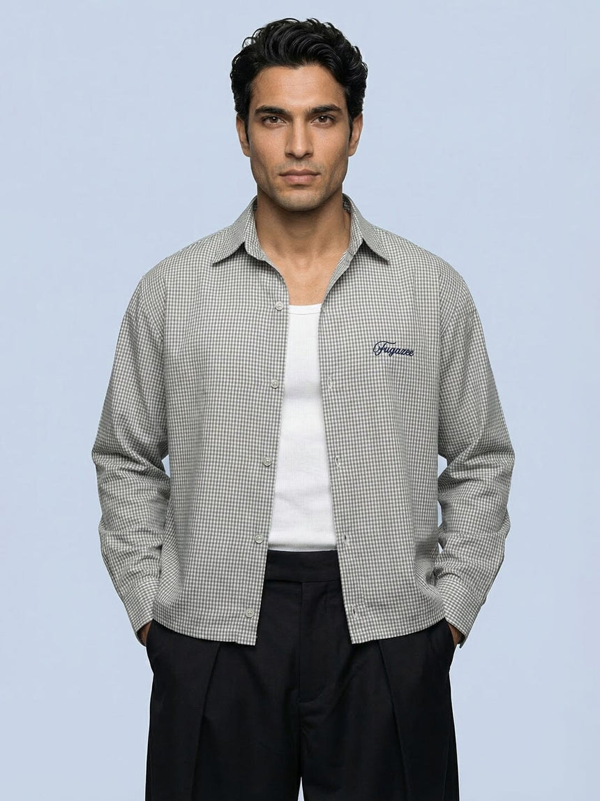 Blue Gingham Cropped Shirt Shirts Fugazee