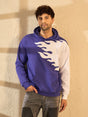 Purple Flames Patched Oversized Hoodie Sweatshirts Fugazee
