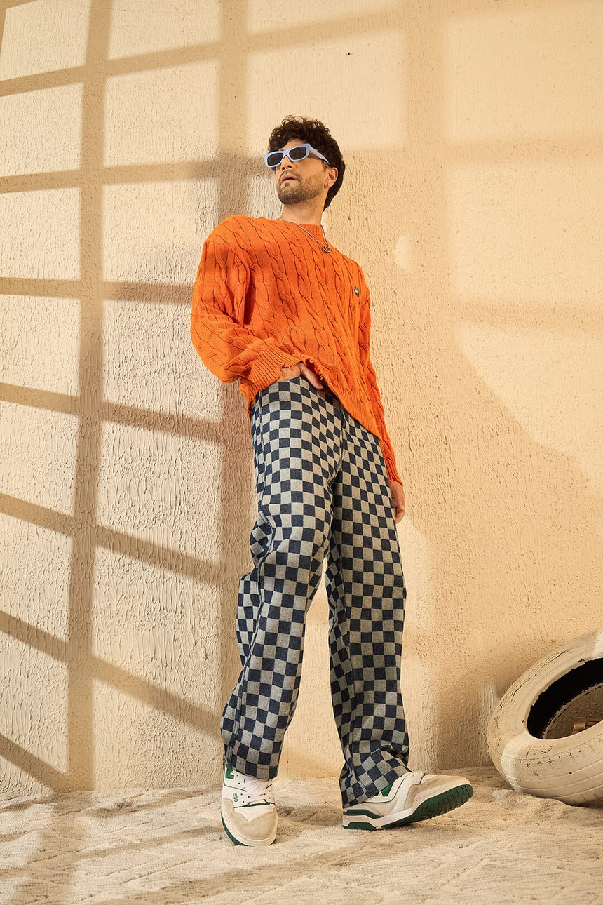 Tangerine Cable Knit Distressed Sweater Sweaters Fugazee