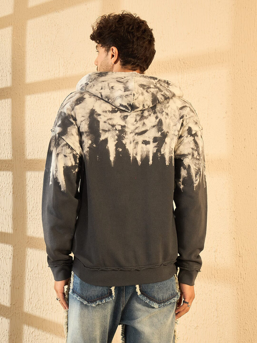 Smoke Ombre Zipped Hoodie Sweatshirts Fugazee