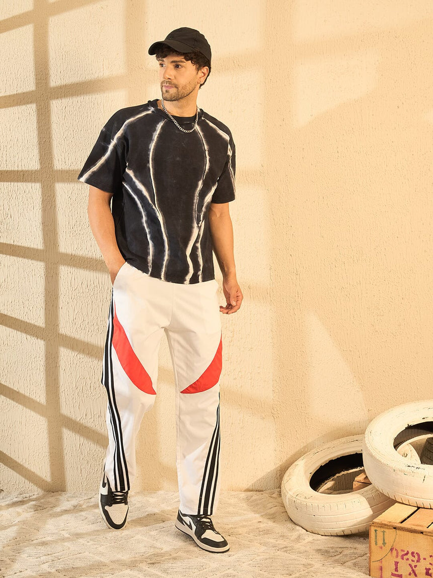 Black Chalk Accent Cut & Sew Raw Edge Tshirt T-shirts Fugazee