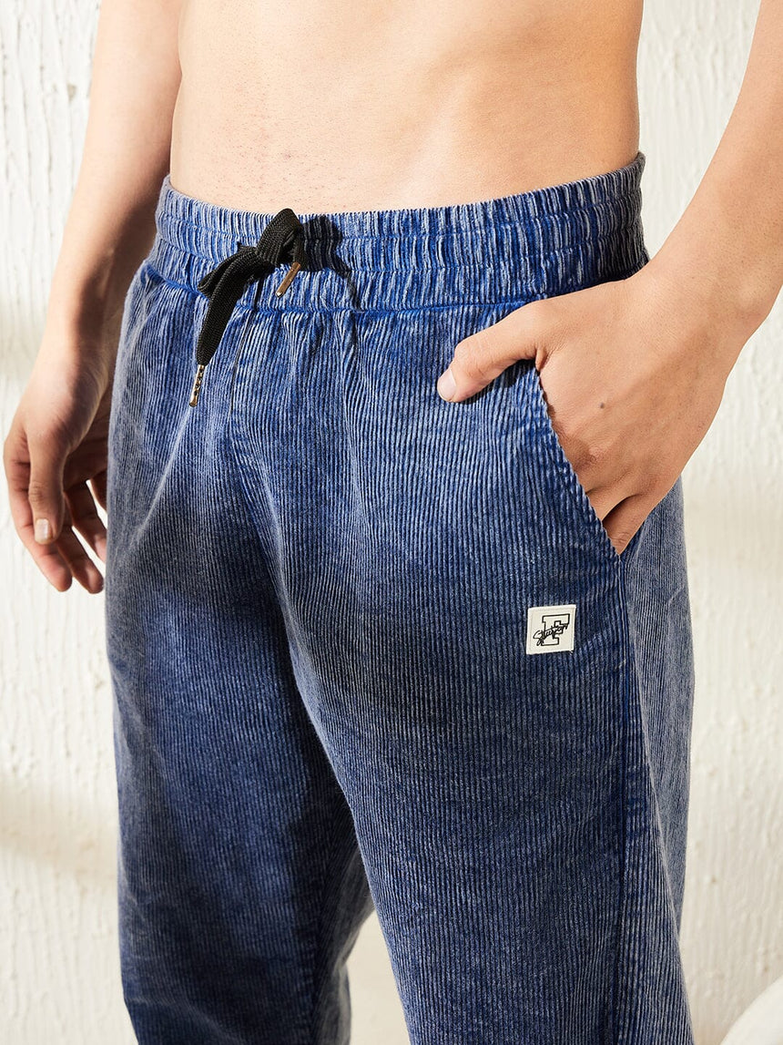 Denim Washed Cord Boot Cut Trackpants Trackpants Fugazee