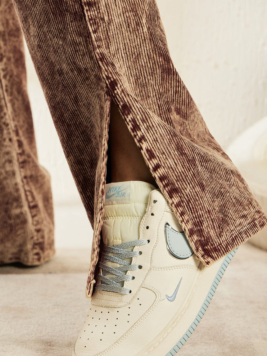 Oxblood Acid Dyed Corduroy Boot Cut Trackpants Trackpants Fugazee