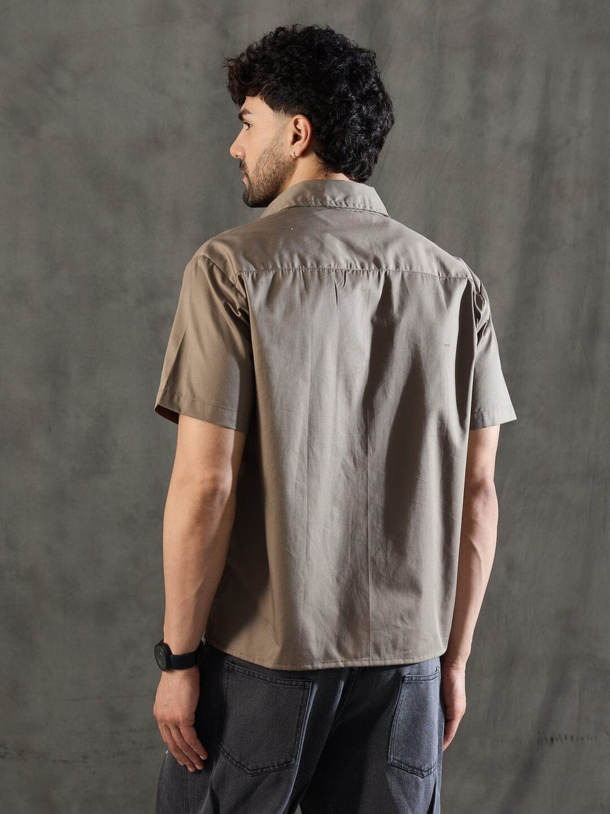 Khaki Socrates Graphic Short Sleeves Shirt Shirts Fugazee