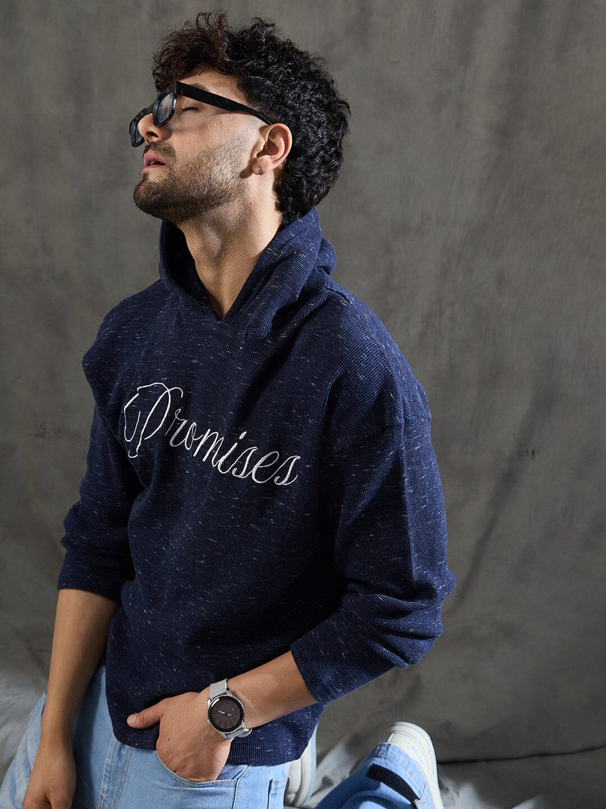 Navy Slub Hooded Longsleeve Tee T-shirts Fugazee