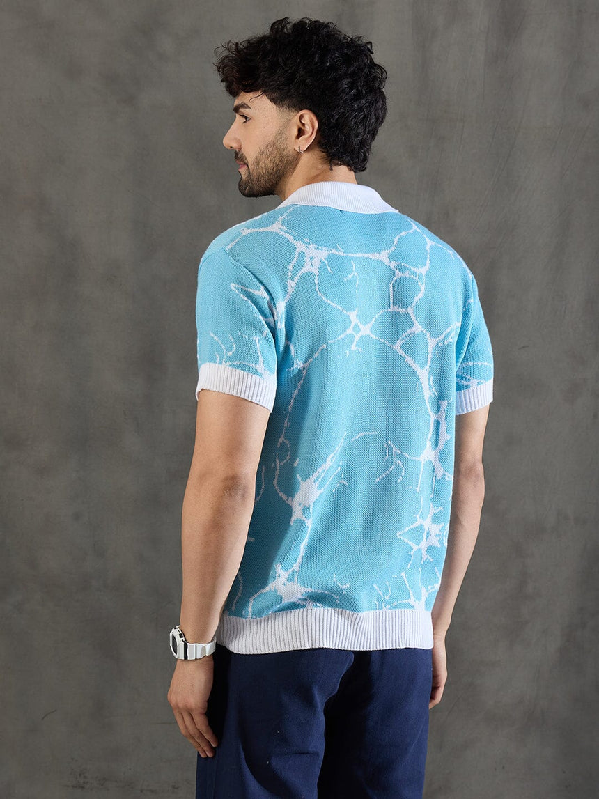 Sky Abstract Graphic Crotchet Shirt Shirts Fugazee