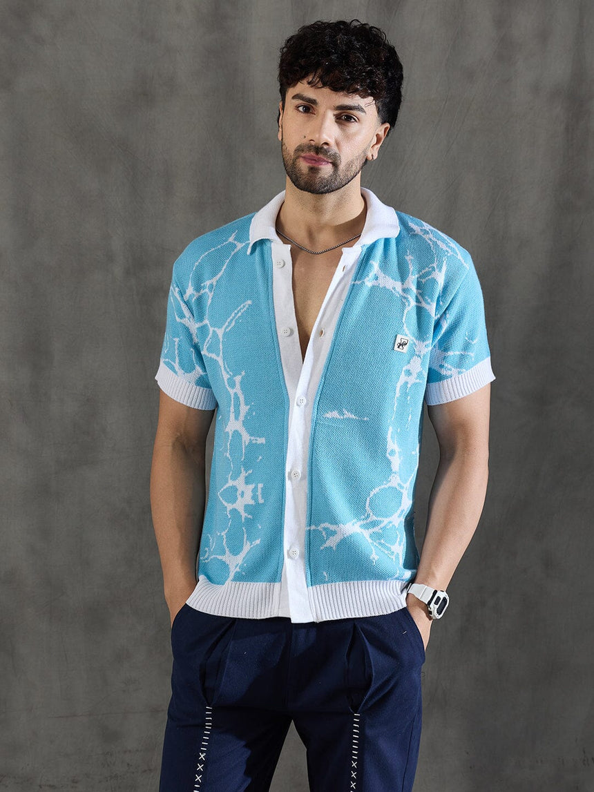 Sky Abstract Graphic Crotchet Shirt Shirts Fugazee