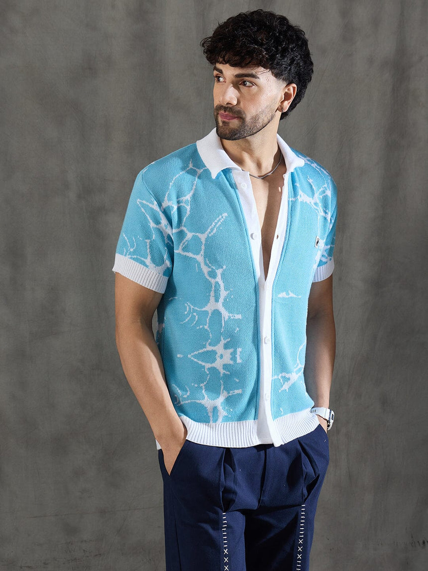 Sky Abstract Graphic Crotchet Shirt Shirts Fugazee