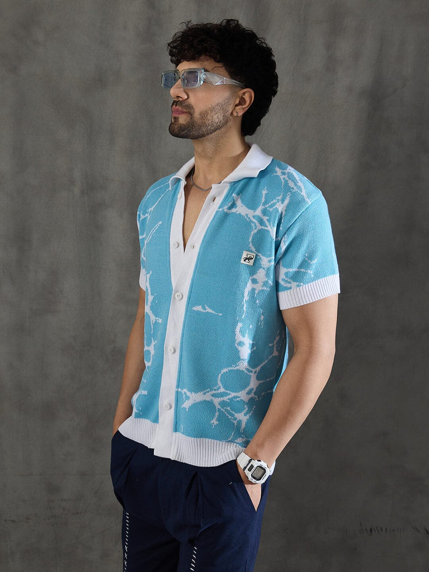 Sky Abstract Graphic Crotchet Shirt Shirts Fugazee