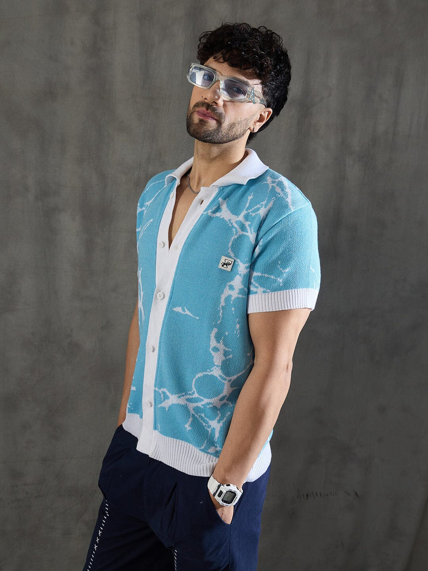 Sky Abstract Graphic Crotchet Shirt Shirts Fugazee