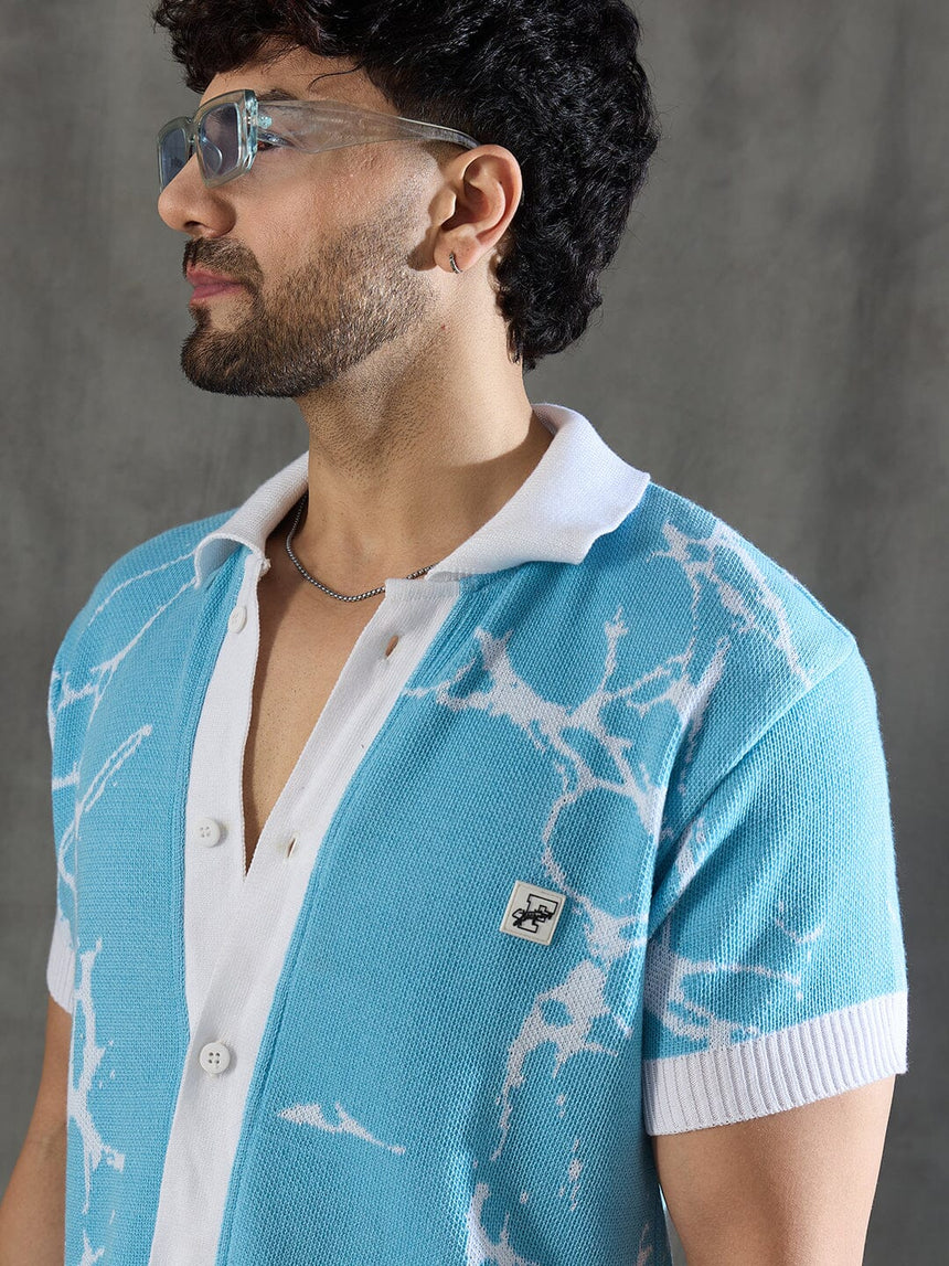 Sky Abstract Graphic Crotchet Shirt Shirts Fugazee