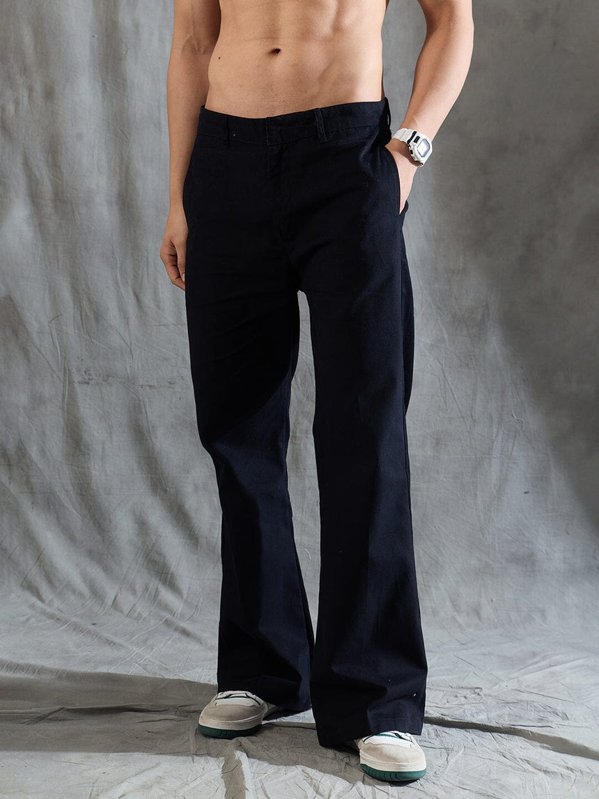 Black Highwaisted Bell Bottom Trousers Trousers Fugazee